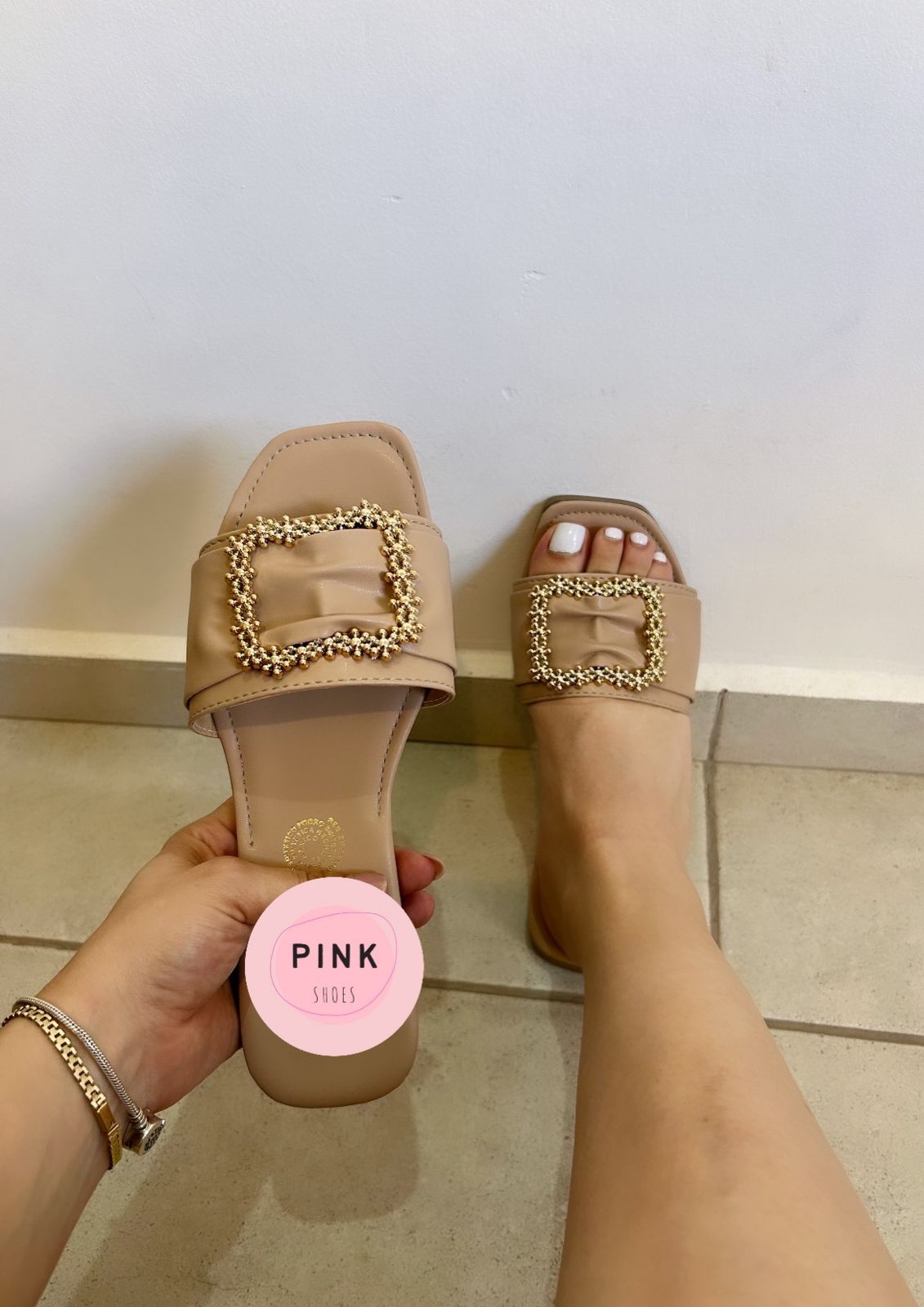 Ximena beige con hebilla